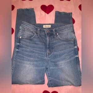 Madewell Women's Medium Wash Denim 10” High Rise Skinny Crop Jeans sz 28